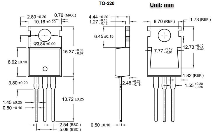 Mechanical Drawing - Taiwan Semiconductor TSM043NB04CZ N-Channel Power MOSFET